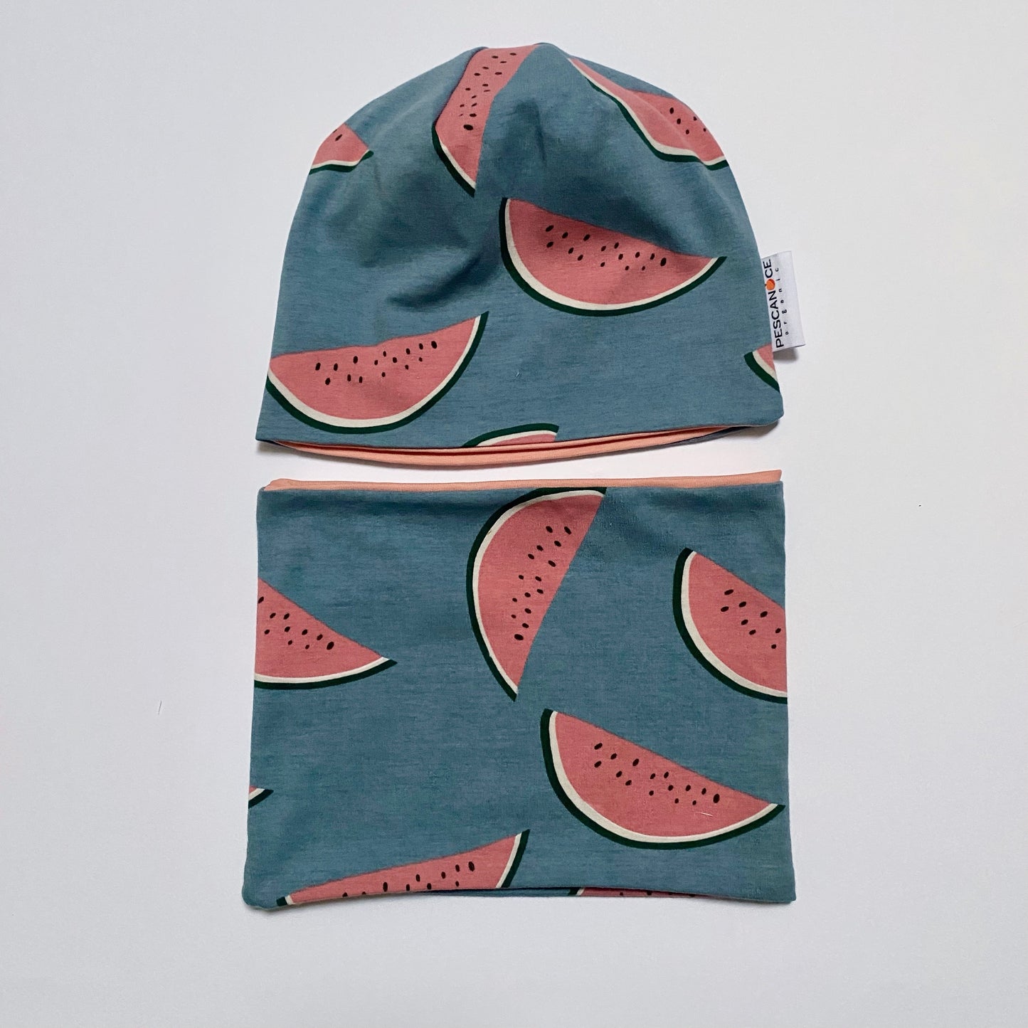 Berretto + Scaldacollo reversibili Cocomero