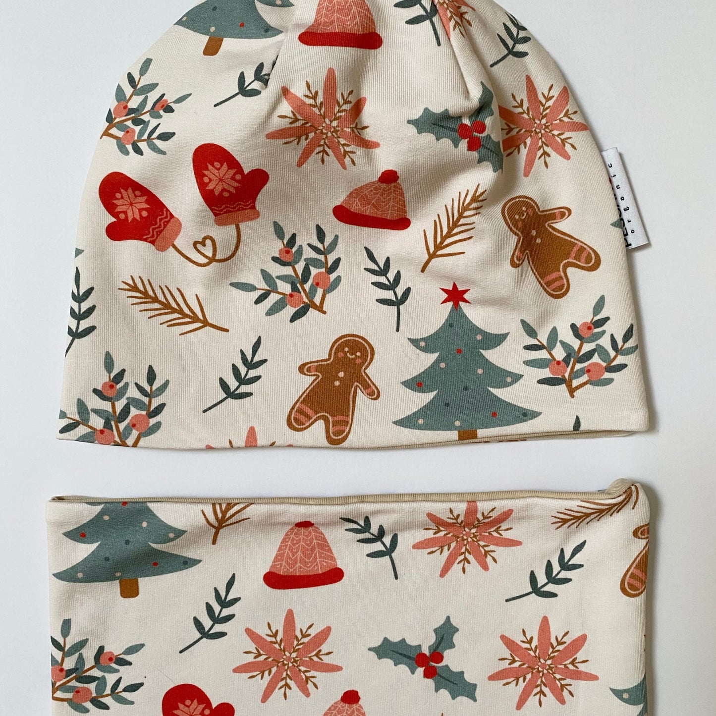 Berretto + Scaldacollo Reversibile Tiny Xmas