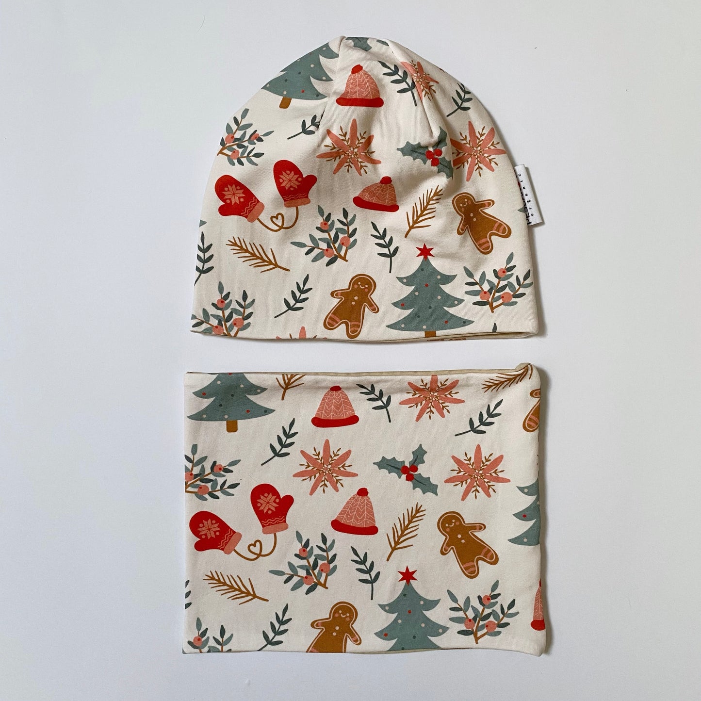 Berretto + Scaldacollo Reversibile Tiny Xmas