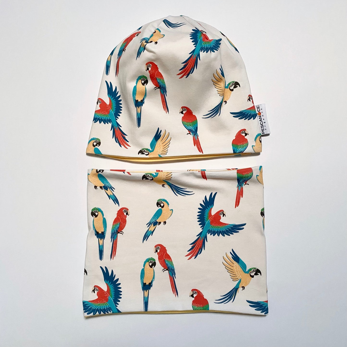 Berretto + Scaldacollo Reversibile Ara Macao