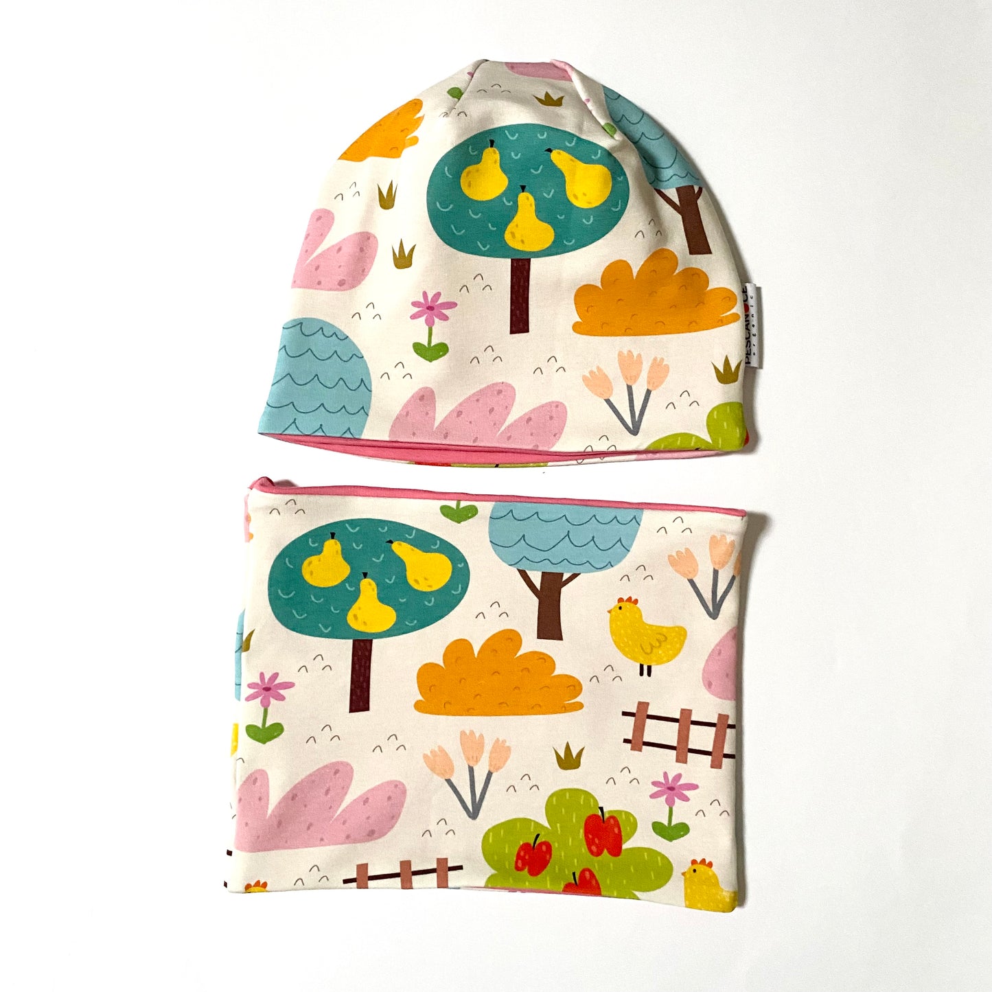 Berretto + Scaldacollo Reversibile Happy Farm