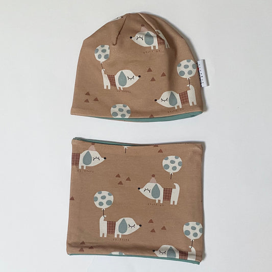 Berretto + Scaldacollo Reversibile Little Bau