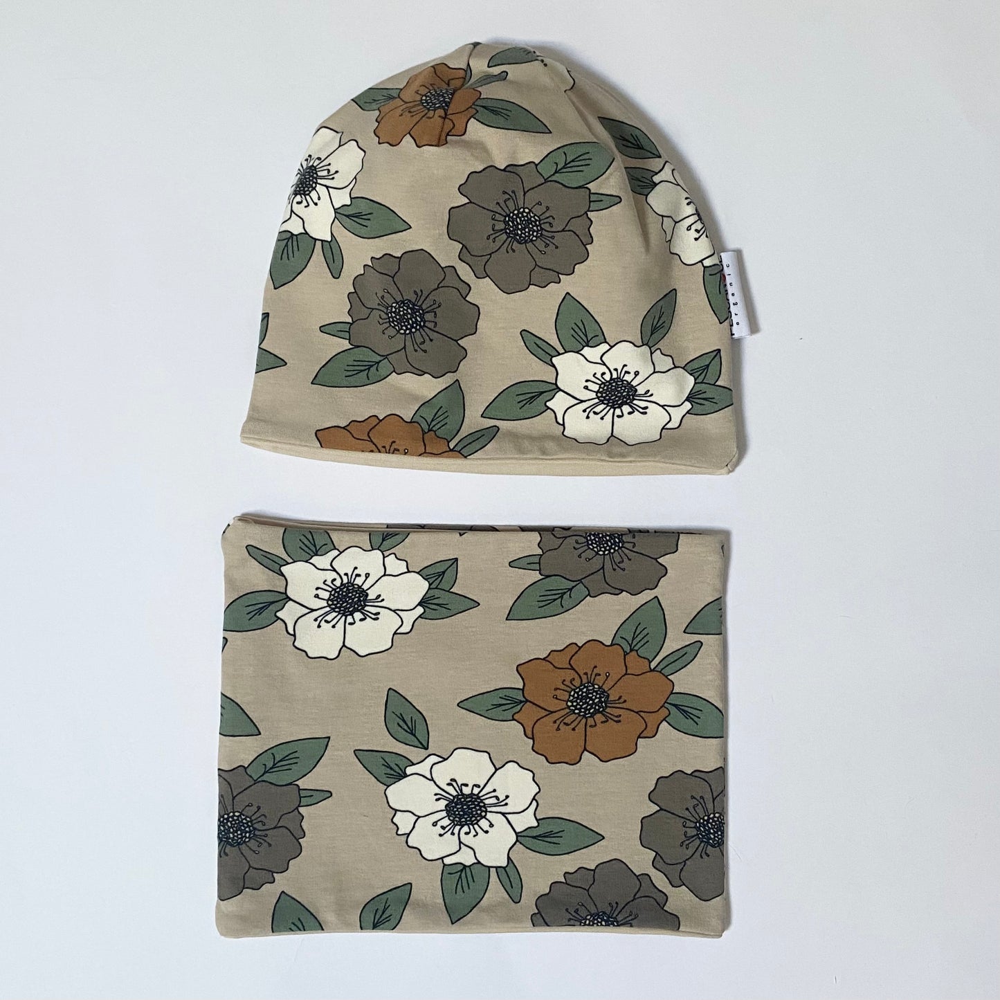 Berretto + Scaldacollo Reversibile Fiori