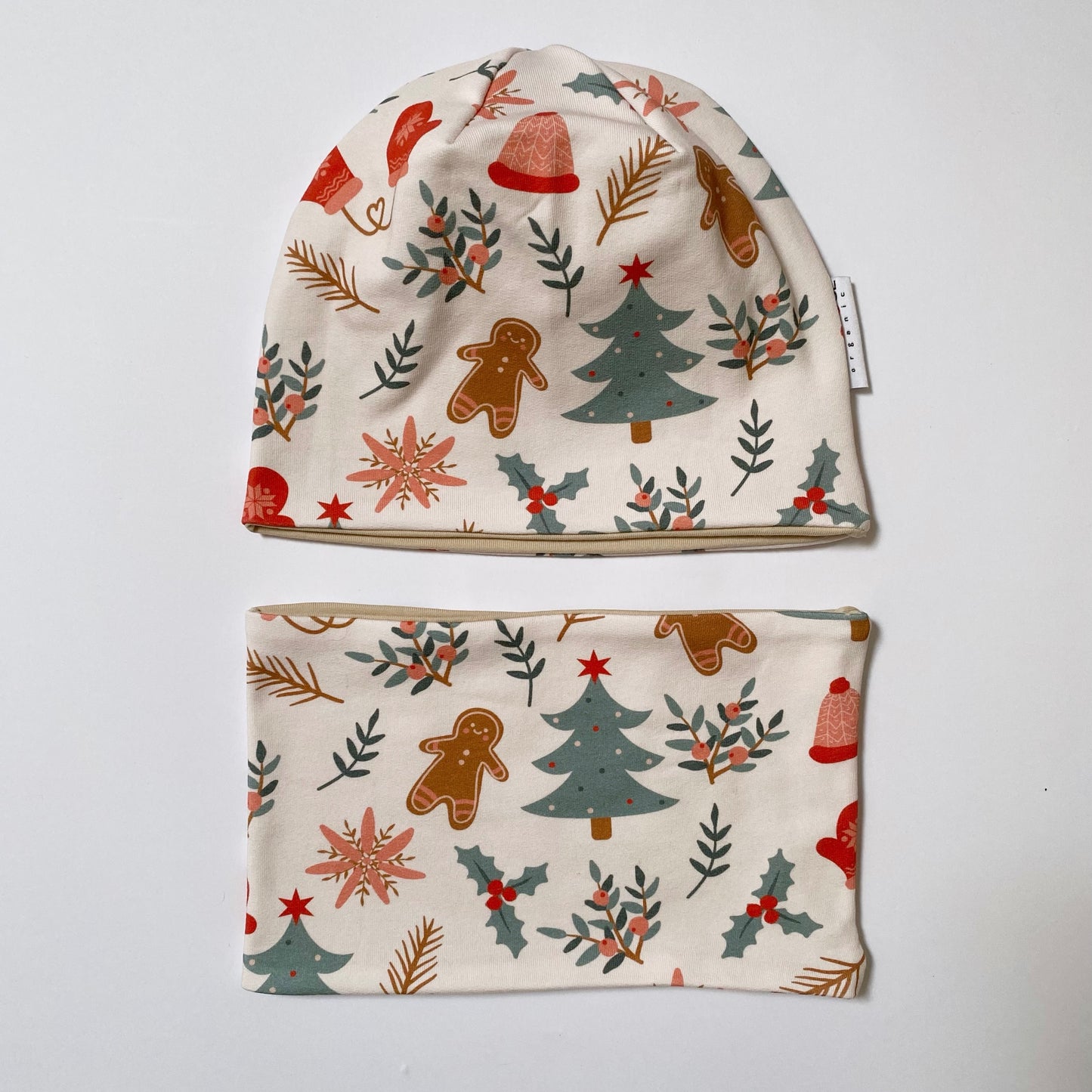 Berretto + Scaldacollo Reversibile Tiny Xmas